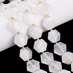 Natural White Jade Beads Strands, Faceted Hexagon, with Seed Beads, 11.5~12.5x13~14x4~5.5mm, Hole: 1~1.2mm, about 26~28pcs/strand, 14.37~15.75 inch(36.5~40cm)(G-N368-01A-17)