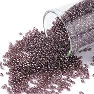 TOHO Round Seed Beads, Japanese Seed Beads, (115) Transparent Luster Amethyst, 15/0, 1.5mm, Hole: 0.7mm, about 3000pcs/bottle, 10g/bottle(SEED-JPTR15-0115)