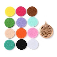 Ion Plating(IP) 316 Surgical Stainless Steel Diffuser Locket Pendants, with Perfume Pad and Magnetic Clasps, Tree of Life, Rose Gold, 36.5~37x30x6~6.5mm, Hole: 5mm, inner diameter: 23mm, 12color/set(STAS-H342-05RG)