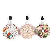 Cloth Needle Pin Cushions, with Cotton and Rubber, Flower, Mixed Color, 89x34mm, 86x33mm, 89x34mm, 3pcs/set(TOOL-PH0016-23)