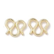 Brass S-Hook Clasps, M Clasps, Real 14K Gold Plated, 8.5x6.5x0.8mm(KK-P284-12G-02)