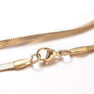 Collares de cadena de serpiente de 304 acero inoxidable, con cierre de langosta, dorado, 17.7 pulgada (45 cm), 3~3.3x0.7mm(NJEW-F195-01B-G)