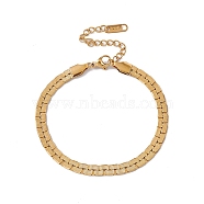 316 Stainless Steel Flat Link Chain Bracelet for Women, Golden, 6-3/4 inch(17cm)(BJEW-G655-09G)