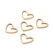 201 Stainless Steel Linking Rings, Laser Cut, Asymmetrical Heart, Real 18K Gold Plated, 10.5x13x1mm.(STAS-R111-LA105-G-01)