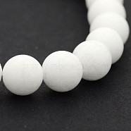 Natural White Jade Round Bead Strands, Grade A, White, 8mm, Hole: 1mm, about 48pcs/strand, 14.9 inch(G-J285-01)
