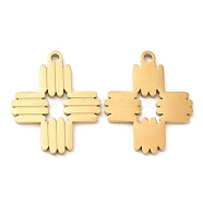 Ion Plating(IP) 316L Surgical Stainless Steel Pendants, Cross Charm, Real 18K Gold Plated, 20x17x1mm, Hole: 1.4mm(STAS-D078-25G)