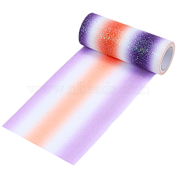 Rainbow Polyester Fabric Sparkling Tulle Roll, for DIY Craft Tutu Dress Party Table Decoration, Orange, 6 inch(152mm), 10yards/roll(OCOR-WH20006-55A)