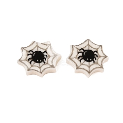 Halloween Theme Opaque Resin Cabochons, Spider, 12.5x14x4.5mm(CRES-M037-07I)