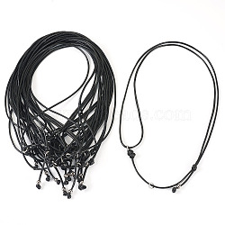 Waxed Polyester Cord Necklaces, Black, 14.17~28.74 inch(36~73cm)(NJEW-TAC0022-05)