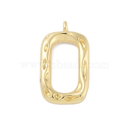 Rack Plating Brass Pendants, Long-Lasting Plated, Lead Free & Cadmium Free, Rectangle, Real 18K Gold Plated, 19.5x11x2mm, Hole: 1.4mm(KK-A224-23B-G)