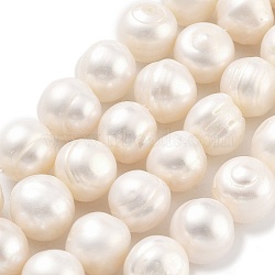 Natural Cultured Freshwater Pearl Beads Strands, Potato, Antique White, 11~12mm, Hole: 0.6mm, about 17~18pcs/strand, 7.09~7.48 inch(18~19cm)(PEAR-C003-21C)