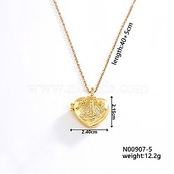 European and American Fashion Heart Shaped Brass Crystal Rhinestone Locket Pendant Necklaces, with Cable Chain for Women Girl, Triangle, 15.75 inch(40cm)+5cm(CW4614-4)