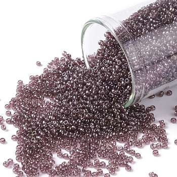TOHO Round Seed Beads, Japanese Seed Beads, (115) Transparent Luster Amethyst, 15/0, 1.5mm, Hole: 0.7mm, about 3000pcs/bottle, 10g/bottle