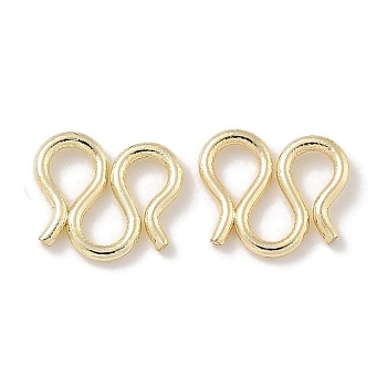 Brass S-Hook Clasps, M Clasps, Real 14K Gold Plated, 8.5x6.5x0.8mm