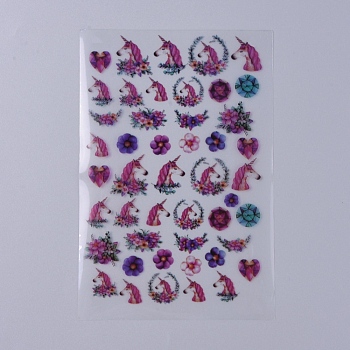 Filler Stickers(No Adhesive on the back), for UV Resin, Epoxy Resin Jewelry Craft Making, Unicorn Pattern, 150x100x0.1mm