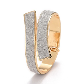 Sparkling Alloy Wrap Cuff Bangle, Chunky Wide Hinged Open Bangle for Women, Light Gold, Inner Diameter: 1-7/8x2-1/4  inch(4.7x5.8cm)  