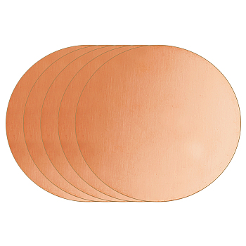 Brass Sheet, Brass Disc, Flat Round, Rose Gold, 60x0.5mm, 5pcs/bag