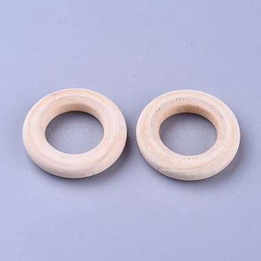 Unfinished Wood Linking Rings(WOOD-F002-01-30mm)-2