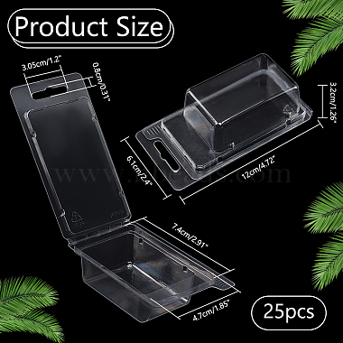 Boîtes d'emballage à clapet en plastique transparent(CON-WH0088-50)-2