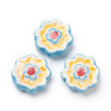 Handmade Porcelain Flower Beads Strands(PORC-G006-14A)-4