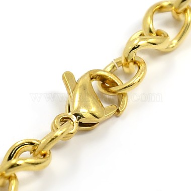 Fashionable 304 Stainless Steel Side Twisted Chain Bracelets(STAS-A028-B073G)-2