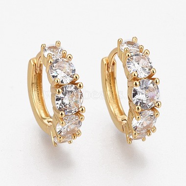 Clear Ring Brass Earrings