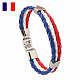 Flag Color Imitation Leather Triple Line Cord Bracelet with Alloy Clasp(GUQI-PW0001-086G)-1