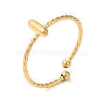 304 Stainless Steel Open Cuff Rings, Jewely for Women, Real 18K Gold Plated, Letter I, Inner Diameter: 19mm, Letter: 8x3mm(RJEW-K261-02G-I)
