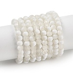 Frosted Crackle Glass Beads, Rondelle, White, 4.5x3.5mm, Hole: 0.8mm(X1-GLAA-U001-4mm-M07)