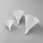 Plastic Funnel Hopper, for Water Bottle Liquid Transfer, White, 64~112x67~102mm, Inner Diameter: 4~10.5mm, 3pcs/set(KY-WH20003-09)