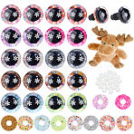 60Sets 10 Colors Plastic Doll Craft Eyes, Safety Eye, with Silcone Spacer and Eyelid, Half Round, Mixed Color, 21x18mm, 6sets/color(DIY-PH0030-50)