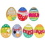 14Pcs 7 Styles Easter Egg Bunny Acrylic Pendants, with Glitter Powder, Mixed Color, 35x27x2.5mm, Hole: 1.4mm, 2pcs/style(FIND-CJ0001-70)