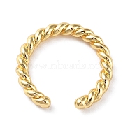 Rack Plating Brass Twist Rope Shape Open Cuff Rings for Women, Lead Free & Cadmium Free, Long-Lasting Plated, Real 18K Gold Plated, Inner Diameter: 16mm(RJEW-Q777-01G)