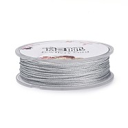 Polyester Metallic Thread, Silver, 1mm, about 32.8 yards(30m)/roll(OCOR-G006-02-1.0mm-32)