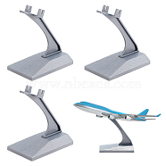 4 Sets Plastic Model Aircraft Display Stands, Tabletop Display Easels for Model Airplane Holder, Gray, 9x5x8cm(ODIS-FG0001-76)