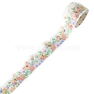 Flower Butterfly Paper Adhesive Tape Rolls, Decorative Tape for DIY Scrapbooking, Dark Salmon, 30mm, 2m/roll(PW-WG42821-02)
