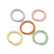 Nylon Elastic Hair Ties, Ponytail Holder, with Plastic Beads, Girls Hair Accessories, Mixed Color, 5~6mm, Inner Diameter: 42.5mm(OHAR-G015-10)