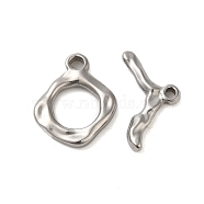 Non-Tarnish 304 Stainless Steel Toggle Clasps, Ring, Stainless Steel Color, Ring: 18.5x15.5x2.5mm, Hole: 2mm, Bar: 10x20x2mm, Hole:1.8mm(STAS-Q324-07P)