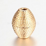 Oval Alloy European Large Hole Beads, Long-Lasting Plated, Light Gold, 18x16mm, Hole: 4mm(PALLOY-I113-22A-LG)