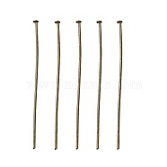 Jewelry Findings, Iron Flat Head Pins, Antique Bronze, 50x0.75~0.8mm, about 430pcs/100g(X-J079W058)