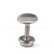 Stainless Steel Screw Rivets, Garment Accessories, Stainless Steel Color, Screw: 19x4~13mm, Flat Round: 13.5x4mm, Hole: 4mm and 15x6mm(STAS-WH0014-05)