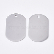 201 Stainless Steel Pendants, Rectangle, Blank Stamping Tag, Stainless Steel Color, 30x20x0.8mm, Hole: 2mm(STAS-T052-08P-B-01)