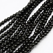 1 Strand Dyed Black Round Synthetic Turquoise Beads Strands, 6mm, Hole: 1mm, about 67pcs/strand, 15.75 inch(X-TURQ-G106-6mm-02C)