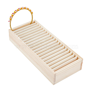 Wooden Headband Display Grid Box, Multi-Grid Jewelry Storage Organizer Holder with Adjustable Removable Dividers, for Hair Accessory, Necklaces, Bracelets, BurlyWood, 32x13.8x6cm, Slot: 13mm(ODIS-WH0027-053)