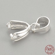 925 Sterling Silver Pendants, Ice Pick & Pinch Bails, with 925 Stamp, Silver, 13mm, Hole: 3mm, Pin: 0.8mm(STER-S002-74)