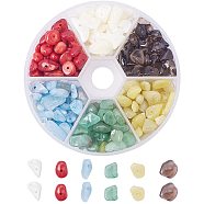 Natural Lemon Jade & Aquamarine &  Green Aventurine & White Shell & Natural Red Jasper Chip Beads, Tumbled Stone, No Hole/Undrilled, 5~8x5~8mm, Hole: 1mm(G-PH0033-02)