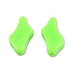 Opaque Acrylic Beads, Nuggets, Lime, 21x13x7mm, Hole: 1.6~1.8mm, about 450pcs/500g(SACR-N017-04E)