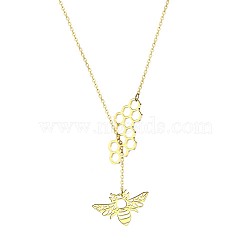 Simple and Stylish Stainless Steel Lariat Necklaces, Sweater Chain Necklace for Women, Bees(WC5409-9)