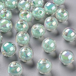 Transparent Acrylic Beads, Bead in Bead, AB Color, Round, Aquamarine, 11.5x11mm, Hole: 2mm, about 520pcs/500g(TACR-S152-16B-SS2111)