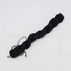 Nylon Thread, Nylon Jewelry Cord for Custom Woven Bracelets Making, Black, 2mm, about 13.12 yards(12m)/bundle, 10bundles/bag, about 131.23 yards(120m)/bag(NWIR-R002-2mm-3)